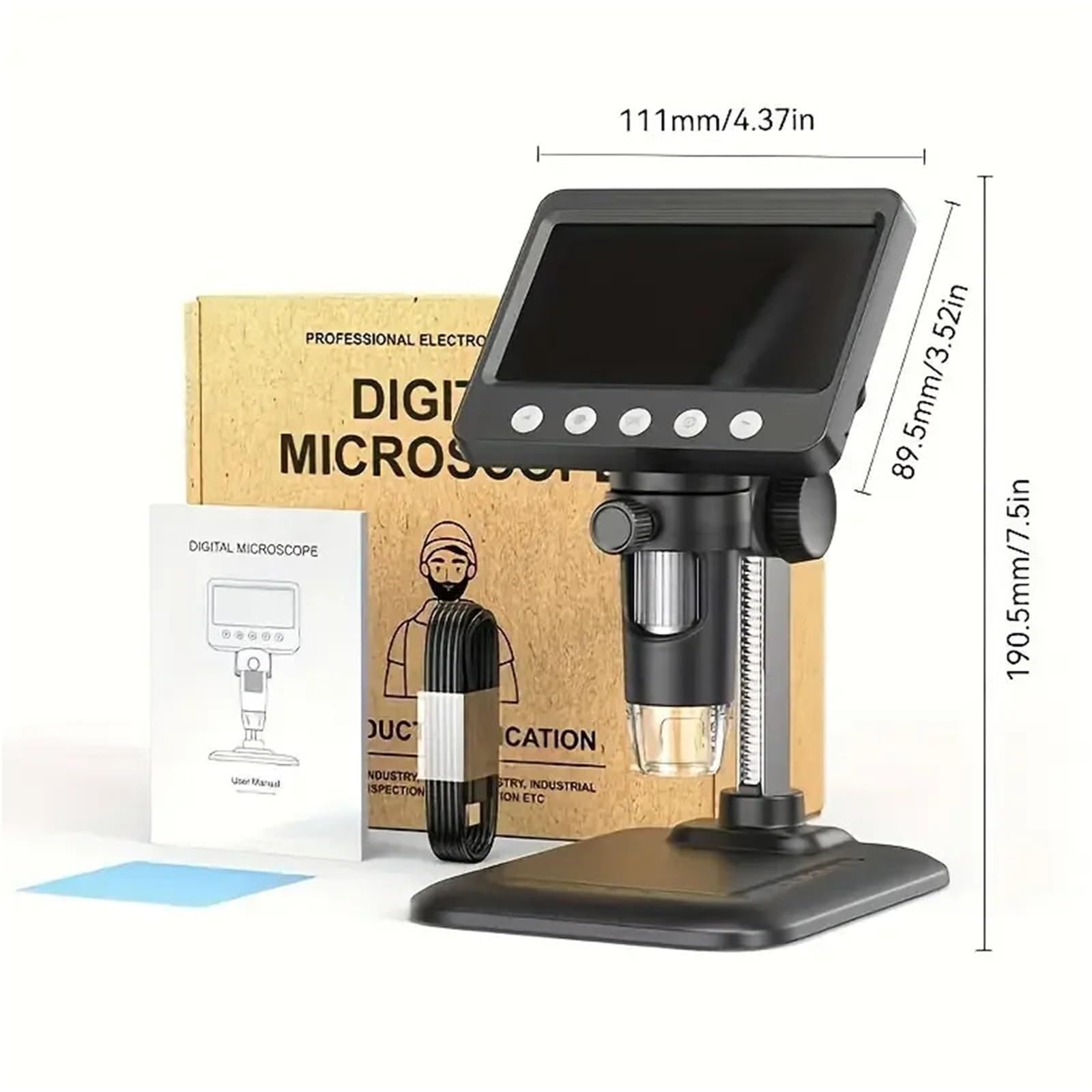 Digitales Mikroskop. HD-Digitalmikroskop 4,3 Zoll Tragbar | Echte Aufnahme, Computer, Elektronisch, Biologisch