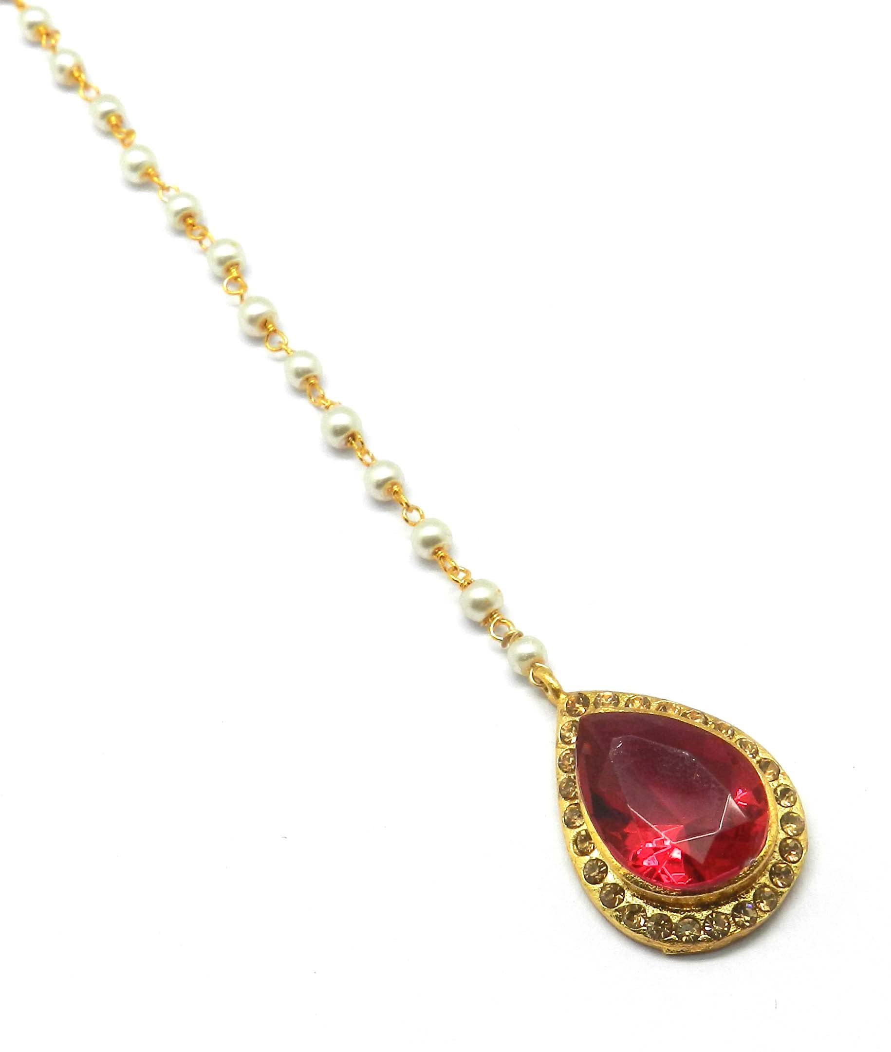 rc radhesh creation Radhesh Creation Jewellery Gold Plated Maang Tikka For Women & Girls-picture-27