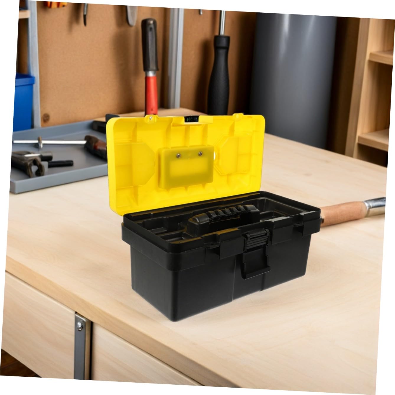 Cassetta Porta Attrezzi Portatile in Plastica Pp Grande Capacità per Utensili Manuali e Oggetti di Media Misura per Elettricisti e Meccanici