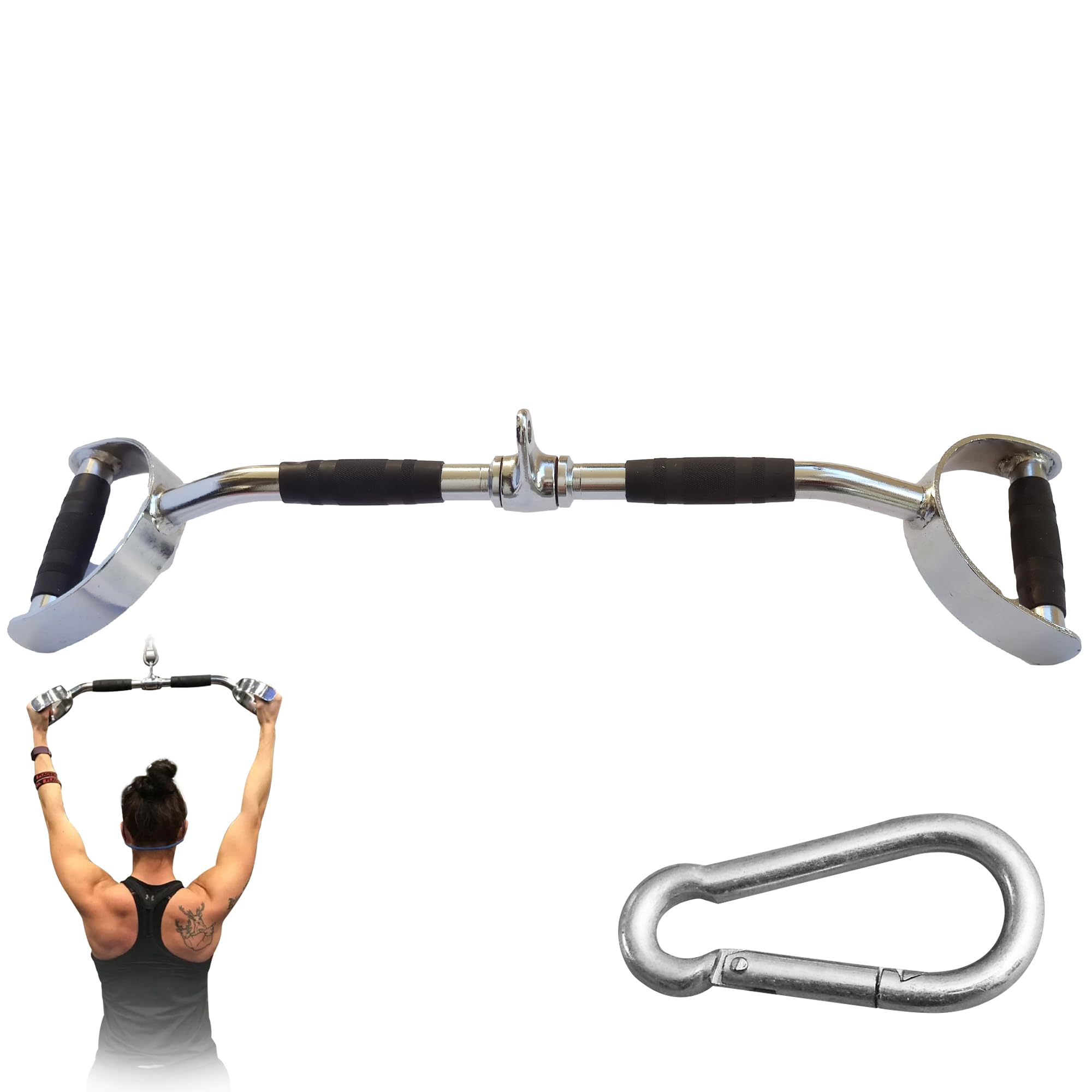 Accessoires Machine à Câble – Barre V 70 Cm, Barre Droite 50 Cm, Poignée Double D, Poignée D Rotative, Corde Triceps 120 Cm Extra-Longue – Dos Biceps Triceps Épaules, Maison & Salle