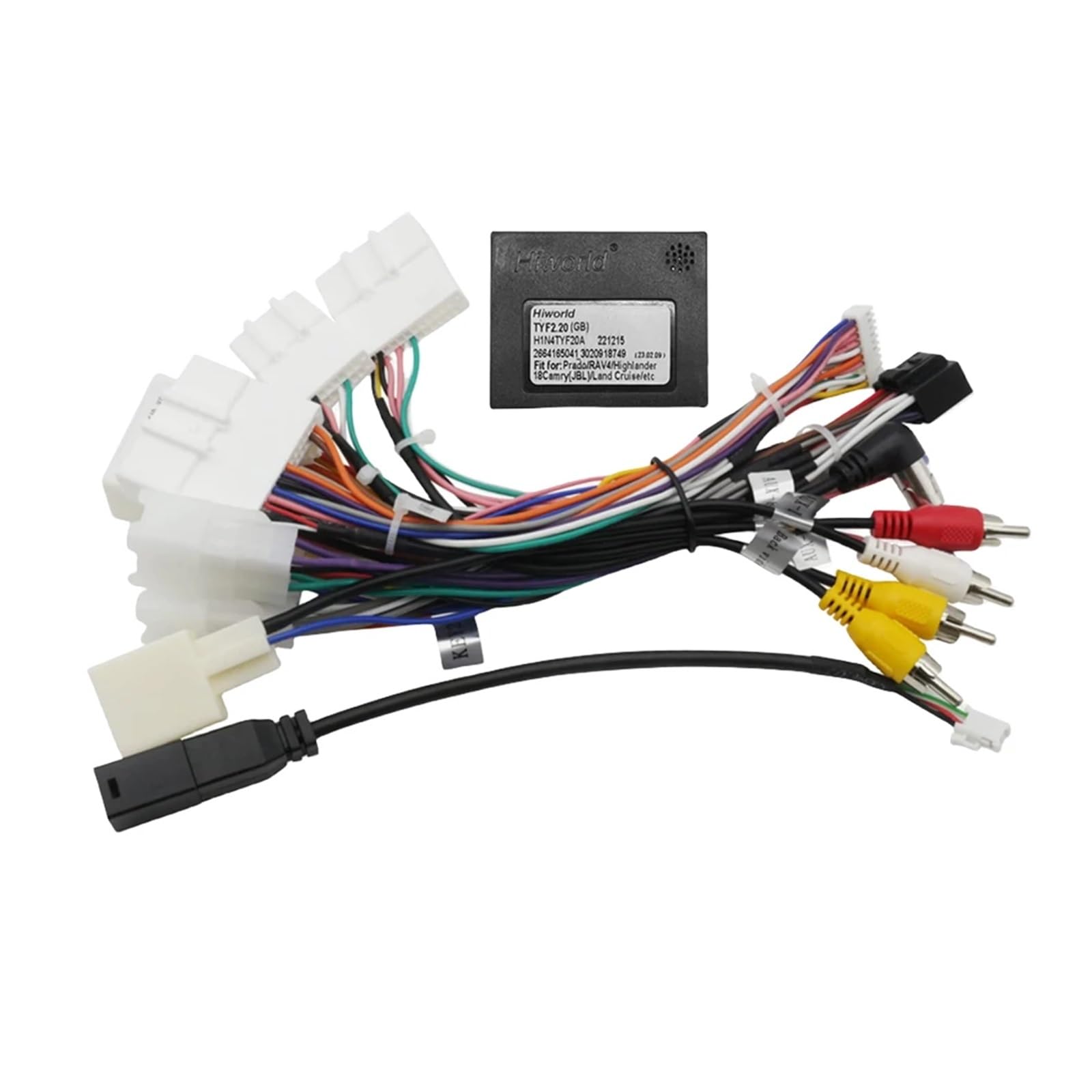 Adaptador de arnés de cableado para caja CANbus, cable de alimentación de audio estéreo para automóvil, cable de radio, adaptador de cable compatible con Toyota RAV4 2013-2015