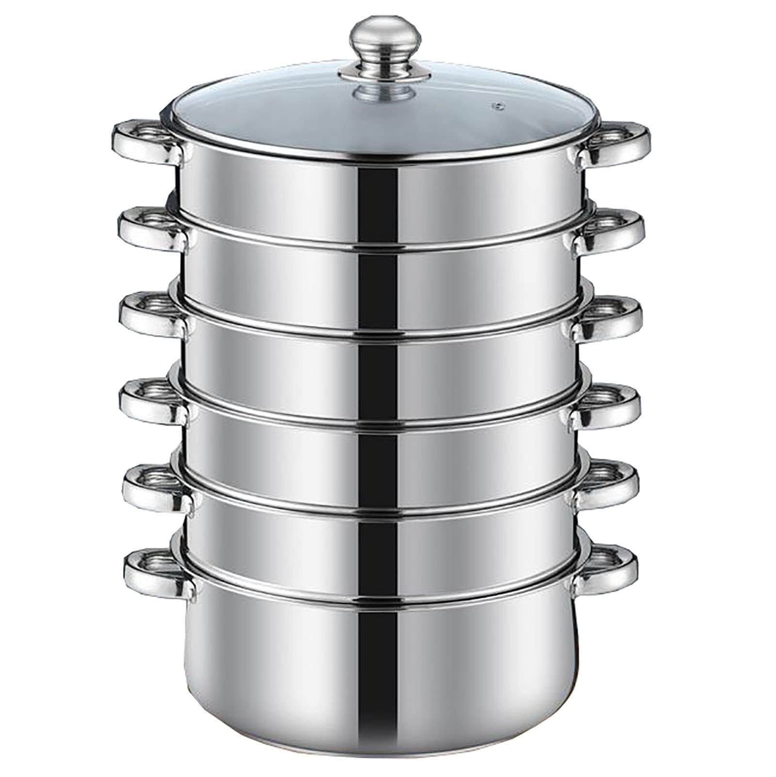 GTHTUHFD Steamer Cookware/Soup Pot/Hot Pot 400 Series Stainless Steel 3-Layer Bottom For Steamed Fish, Porridge, Chicken Soup,28Cm,28Cm (Size_Name 30Cm),size_name-30cm