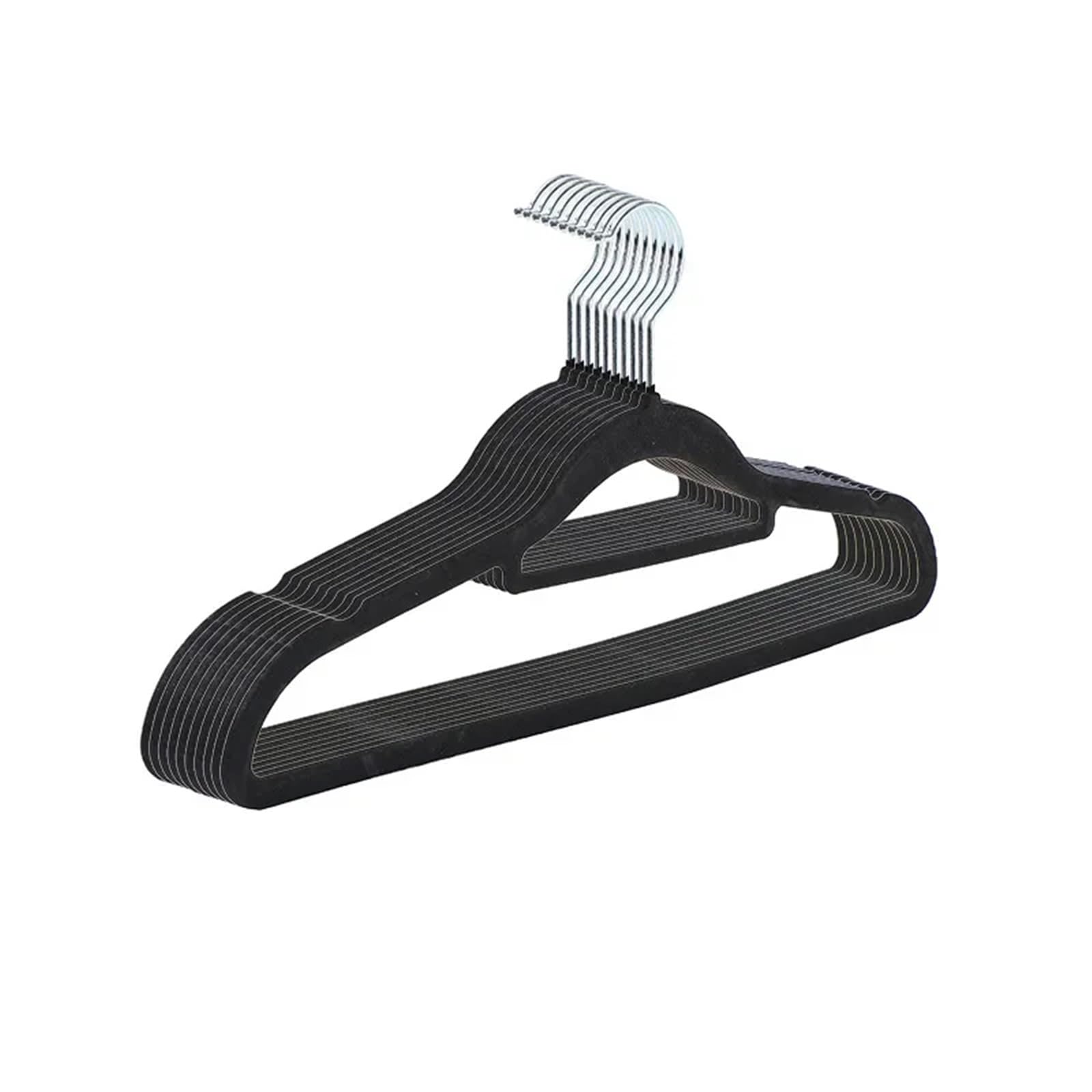 Velvet Hangers 10/20Pcs Velvet Clothes Hangers Non-Slip Flocked Felt Solid Saving Closet Space(Black,20PCS)