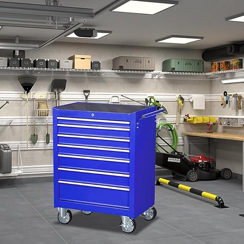Organizador de herramientas de taller de garaje rodante, caja de herramientas de 6 cajones, armario de almacenamiento de herramientas para