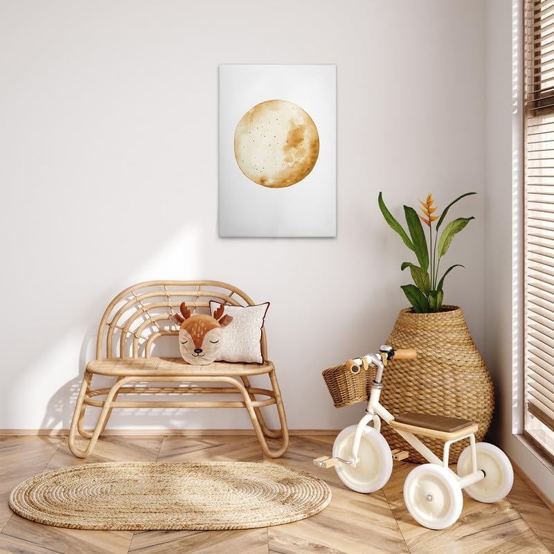 Impression sur toile lune dorée pour illuminer un mur sombre