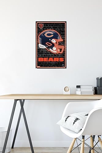 Miniatura 10 de Trends International NFL Chicago Bears - Póster de pared con casco neón 23