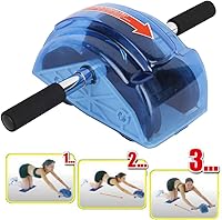 Vista 2 de Rodillo de abdominales para entrenamiento abdominal, rodillos de ejercicio abdominal, rodillo abdominal de 4 ruedas, ejercitador muscular, rodillos