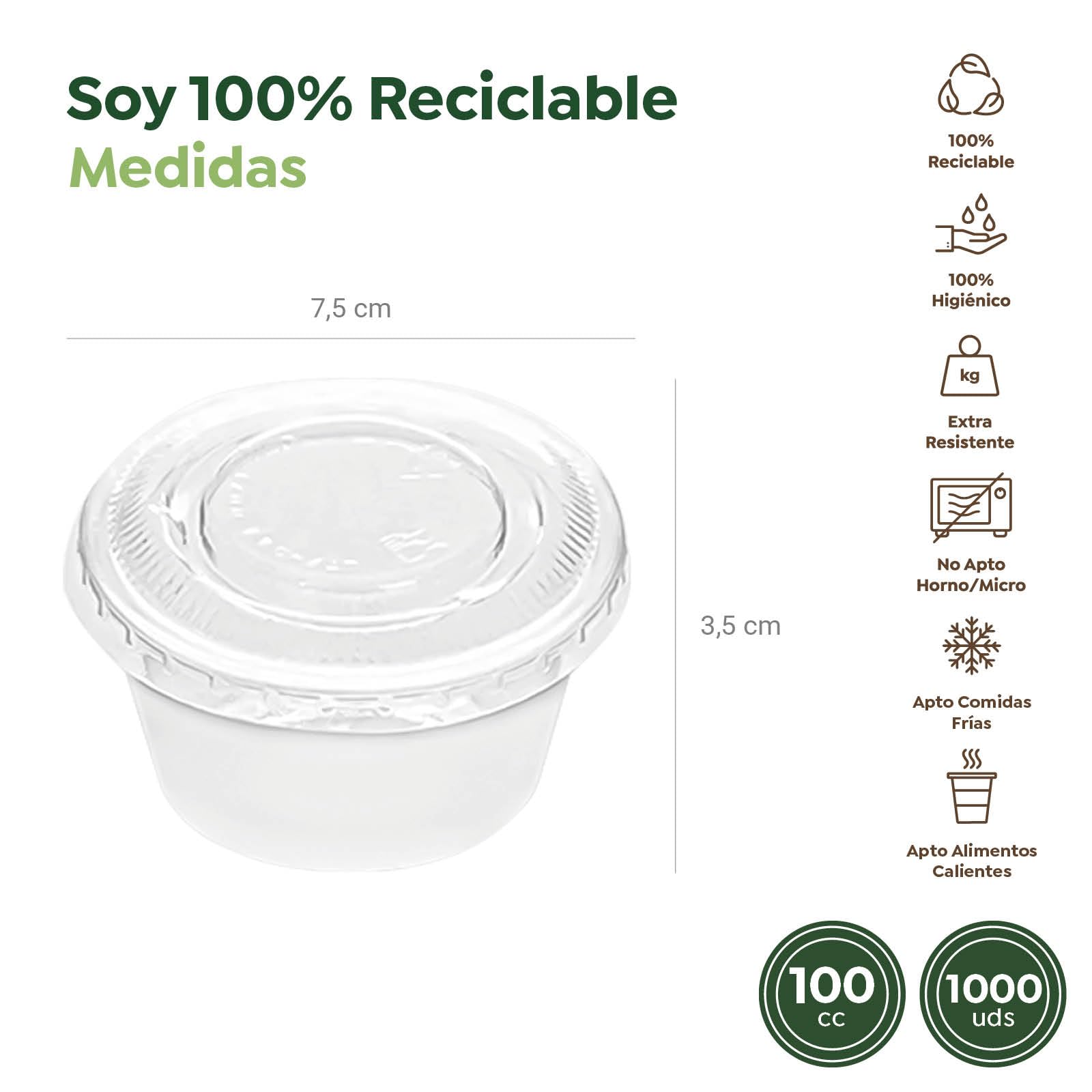 MAXI PRODUCTS - 1000 salsiere bianche con coperchio trasparente - barattoli di plastica riutilizzabili con coperchio per salse - tarrine bianche 100 cc - confezioni per salse - extra resistenti