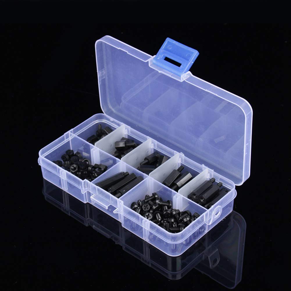 M3 Machine Assortment Kit, Nylon Hex Spacers Screw Nut Set Repair Tool Accessory for Electronics Computers PC Board