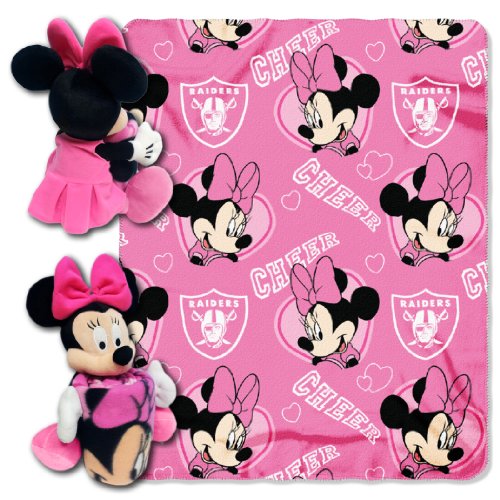 Northwest NFL Las Vegas Raiders Unisex-Adult Character Hugger Pillow & Fleece Throw Blanket Set, 40