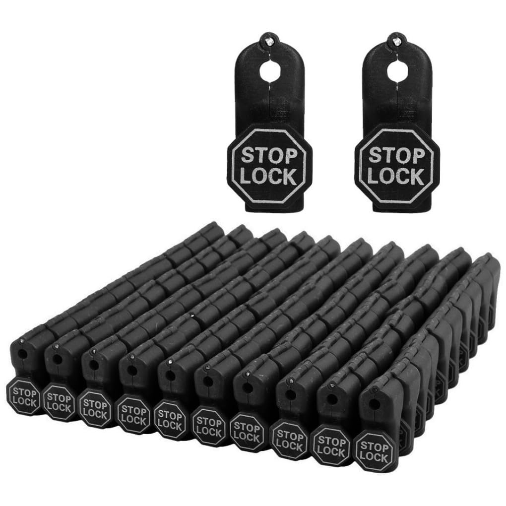 SENJINGHUA 100 Pcs Magnetic Peg Hook Stop Lock 6mm, Display Hook Magnet Security Locks Compatible with 4.5-5.9mm pegboard for Retail Store and Shopping Center (Black)
