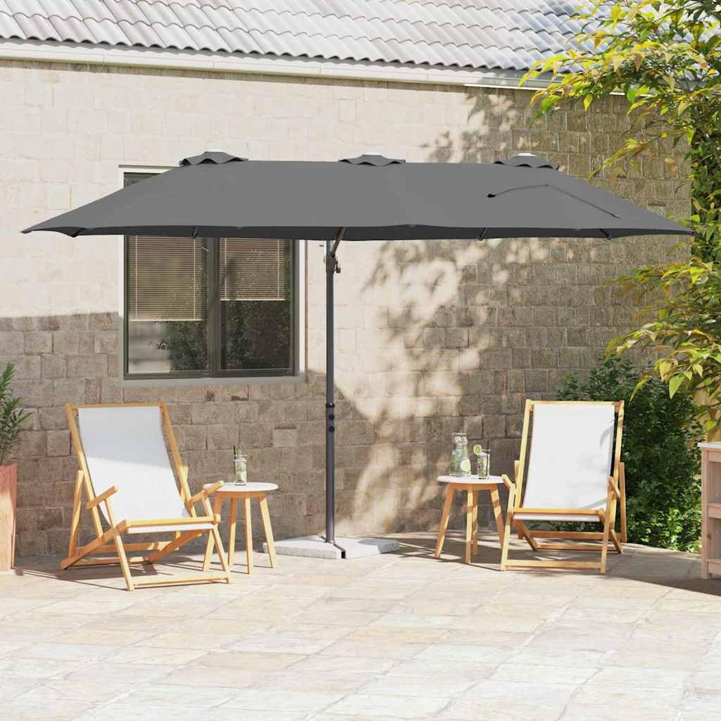 SYDE Antracyt parasol 372 x 198 x 243 cm poliester i aluminium
