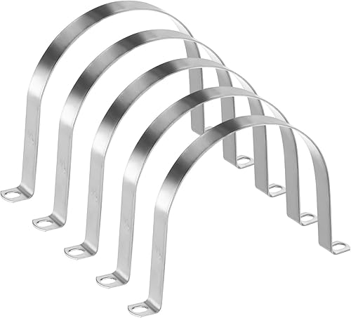 Miniatura 40 de Paquete de 10 abrazaderas de conducto, correa rígida de tubo de acero inoxidable 304 de 1-3/4 pulgadas M45 U con 2 agujeros