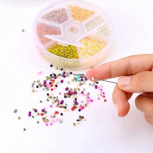 Miniatura 4 de Juego de 20000 cuentas de cristal de 0.079 pulgadas (0.079 in), collar de cristal surtido, cuentas radiantes surtidas, caja de almacenamiento para