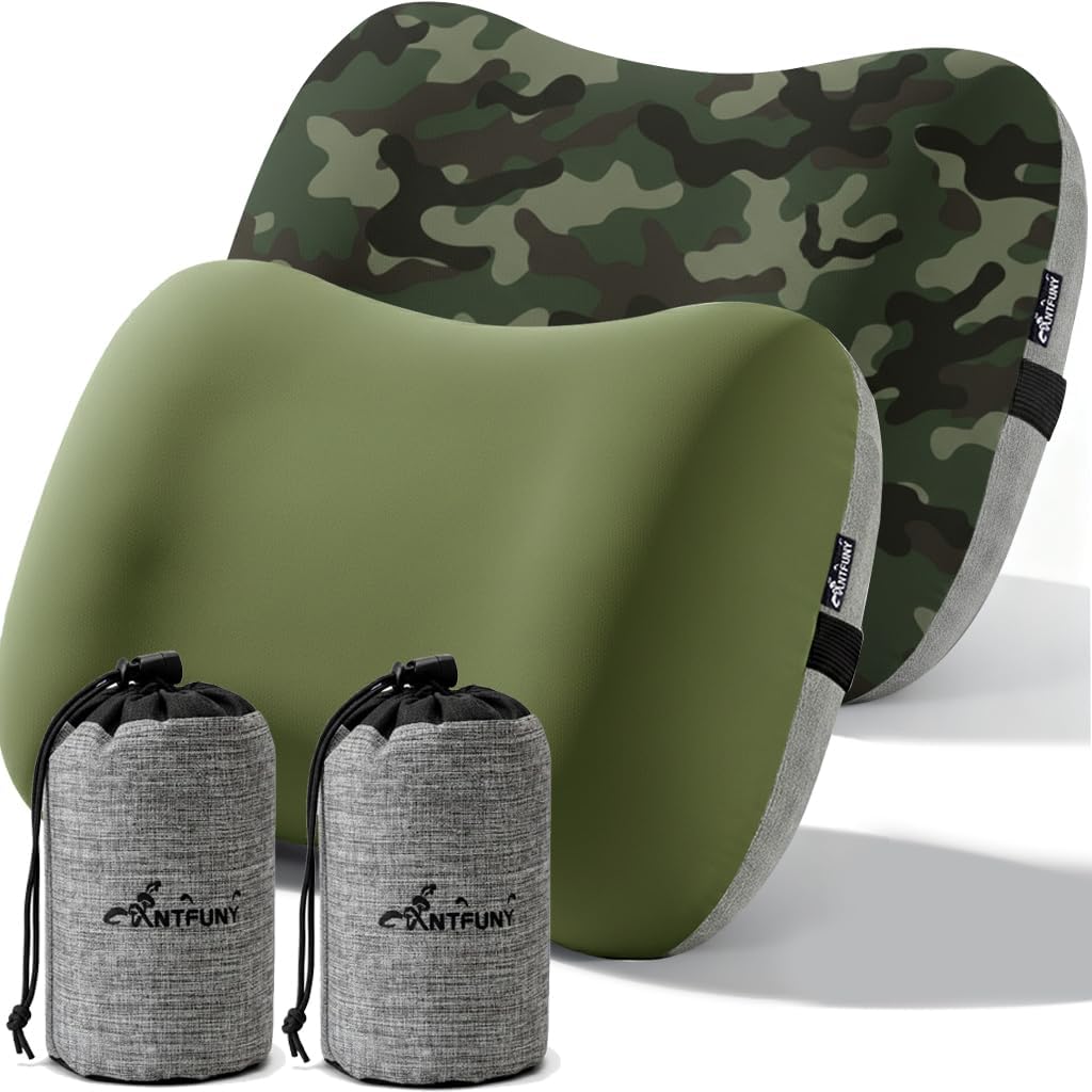 2 Packs Inflatable Neck Pillow for Travel Air Blow Up Small Ultralight Lake Day Accessories Hammock Beachy Mat Picnic Blanket Towel Umbrella Tent Outdoor Essentials Stuff Thing Need Supplies Item