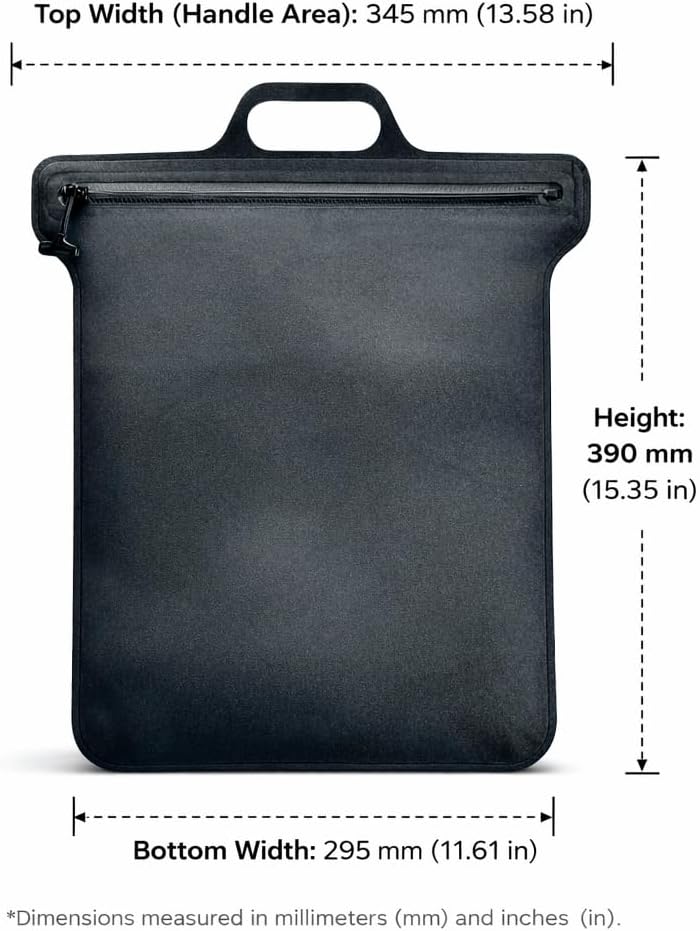 IPX8 Waterproof Dry Bag for 14" Laptop, iPad Pro/Air/Mini, Documents - Flame Retardant Fabric, Submersible Protective Sleeve