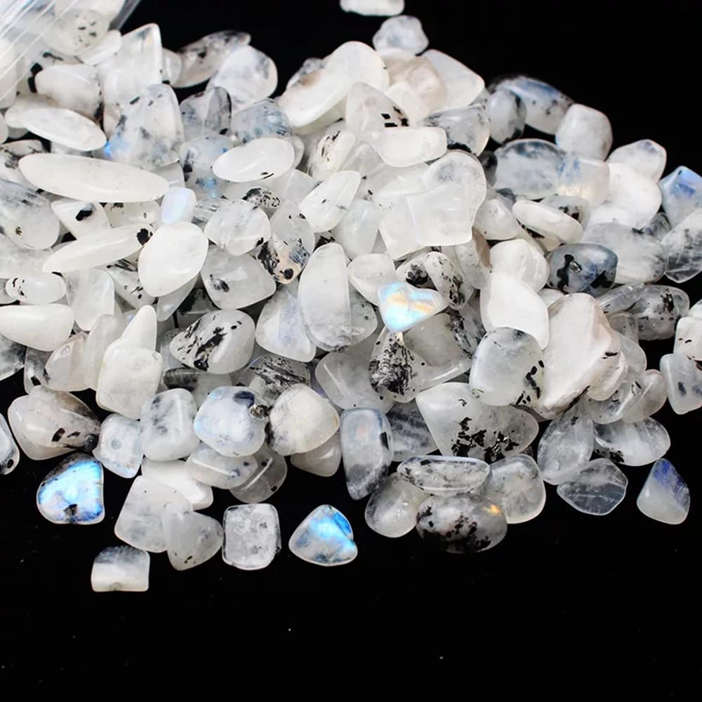 Cristal Natural Grava Luna Piedra Cuarzo Cristal Decoración del hogar Acuario for Piedra Inicio Colecciones (Size : 500g)