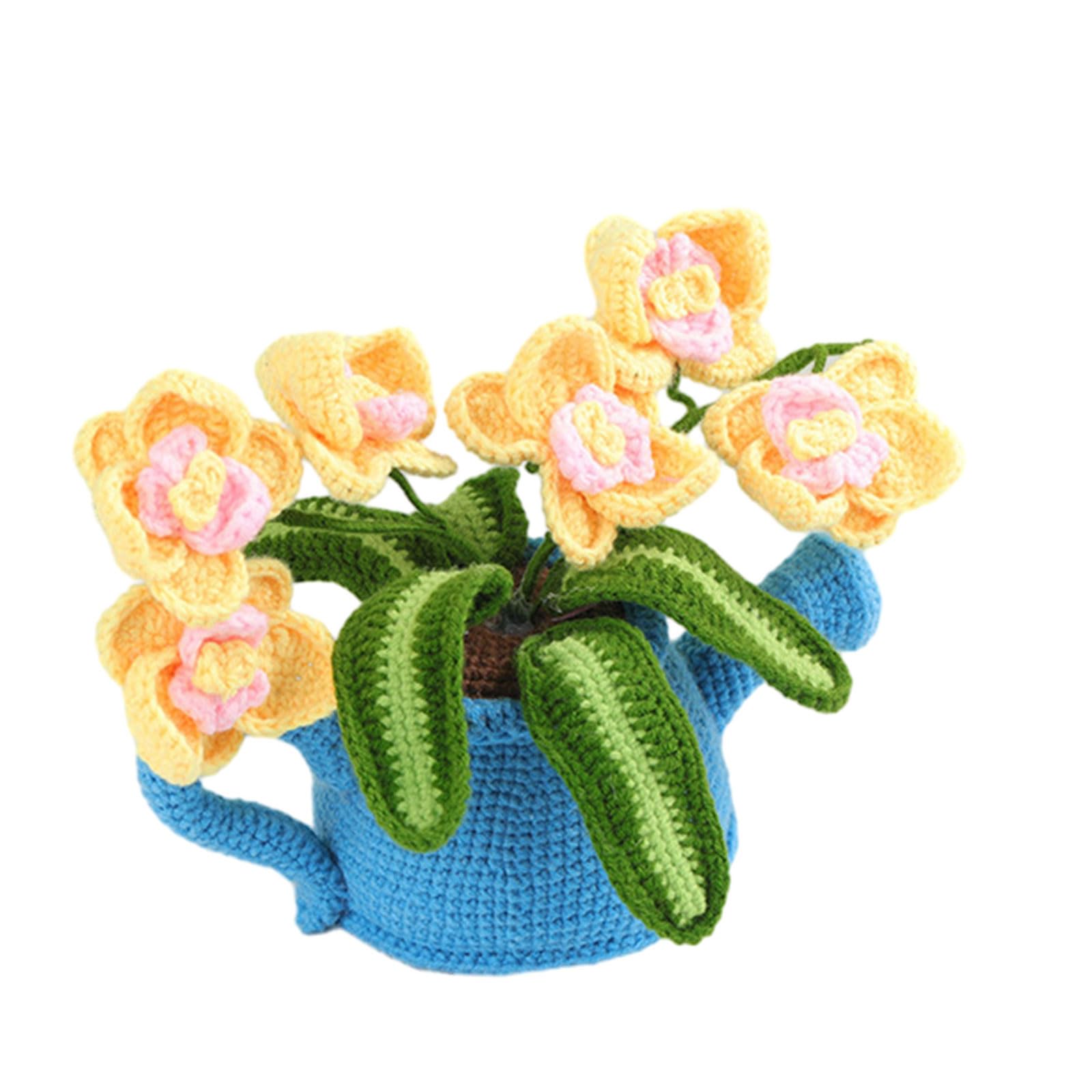 Msioytog Phalaenopsis Plant Crochet Kits Beginners Crochet Kits Animal Yarn Set With Hooks & Threaders For Beginners Plant Yarn Set Animal For Kids