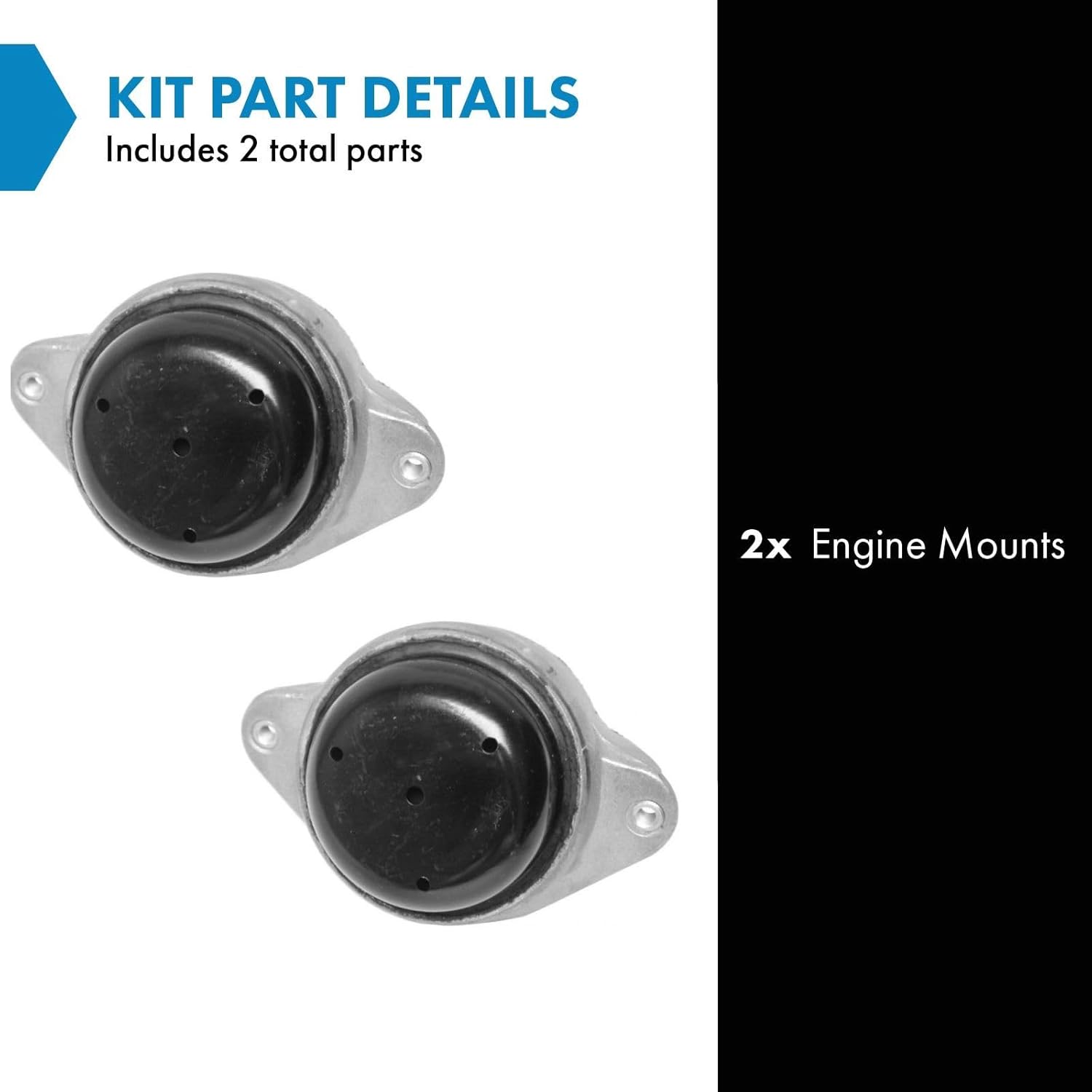 TRQ Front Engine Mount Set Compatible with 1992-1993 Mercedes-Benz 300SD 1992 400SE 1993 400SEL 500SEC 500SEL 500SL 1998-1999 CL500 1994-1995 S350 1994-1999 S420 S500 1994-1998 SL500