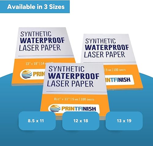 Miniatura 6 de Printfinish Papel láser sintético (8.5 x 11 pulgadas) (8.5 x 11 8 milésimas de pulgada de pulgada de grosor y 8 milésimas de pulgada)