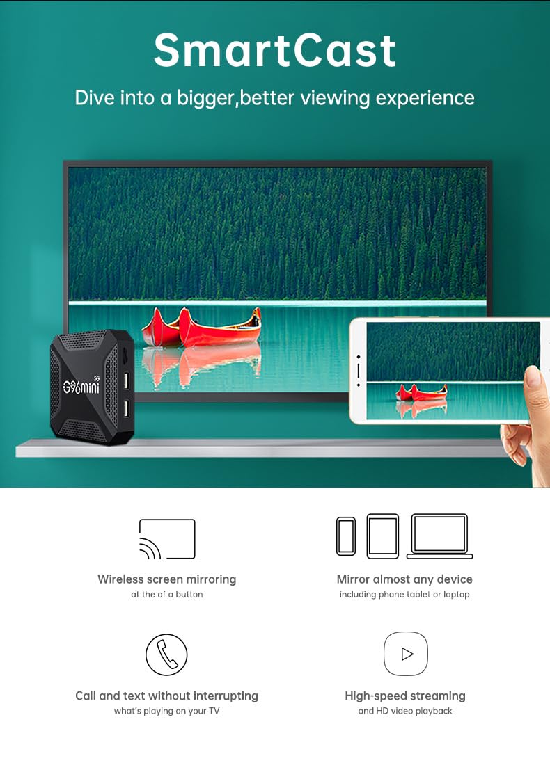 Android TV Box 13.0, Smart TV Box Android 4K con Telecomando Vocale, 4 GB di RAM, 64 GB di Rom, Doppio WiFi 2.4 E 5.8, WiFi 6, BT5.0, HDR10, Supporto Video,4gb+64gb