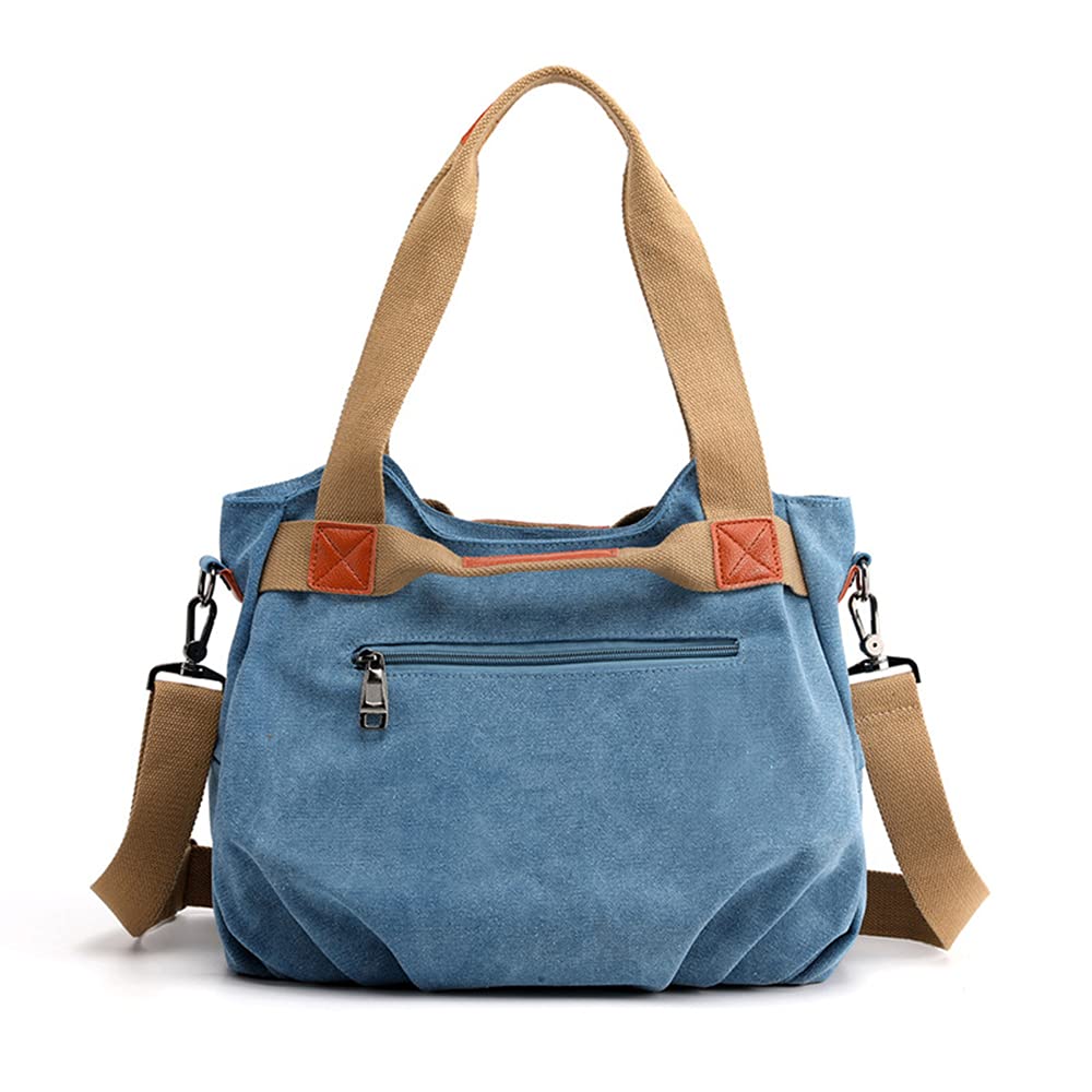 Borsa da donna in stile retrò con manico robusto e tracolla installabile, Verde militare, Medium