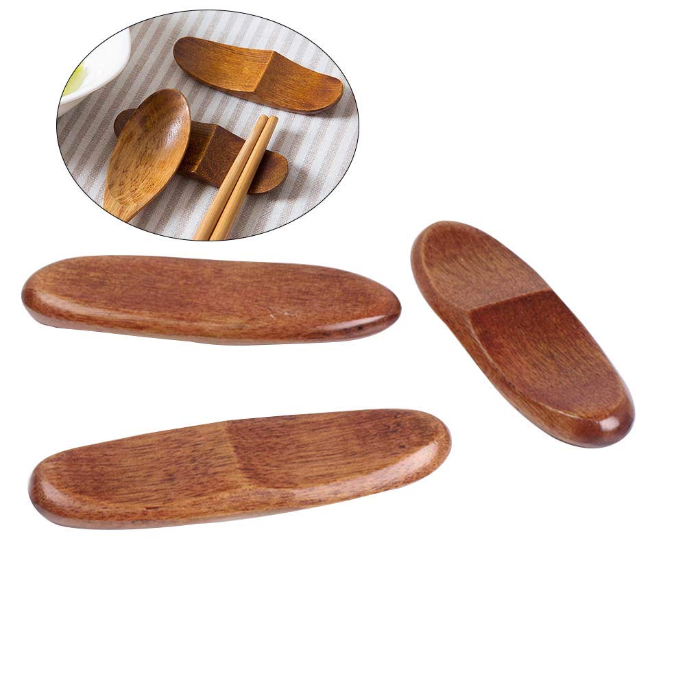 BESTonZON, 12 poggia Bacchette in Legno Naturale in Stile Giapponese, ecologiche, Porta Bacchette, forchetta e Coltello (Marrone)