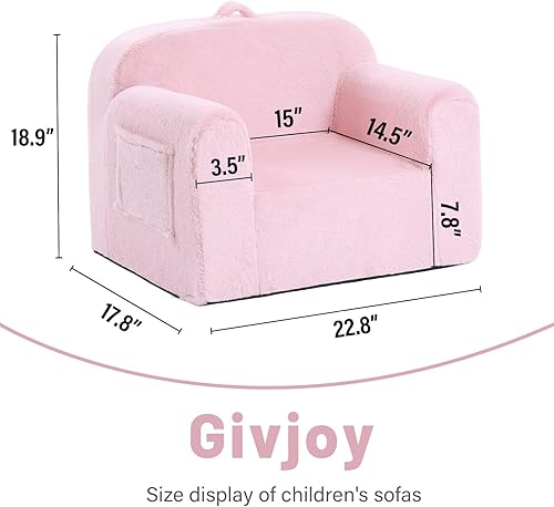 Miniatura 3 de Toddler Chair Plush Kids Couch, Comfy Kids Sofa Toddler Lounger Chair for Bedroom, Convertible Toddlers Couch for Girls and Boys, Reading Chair for