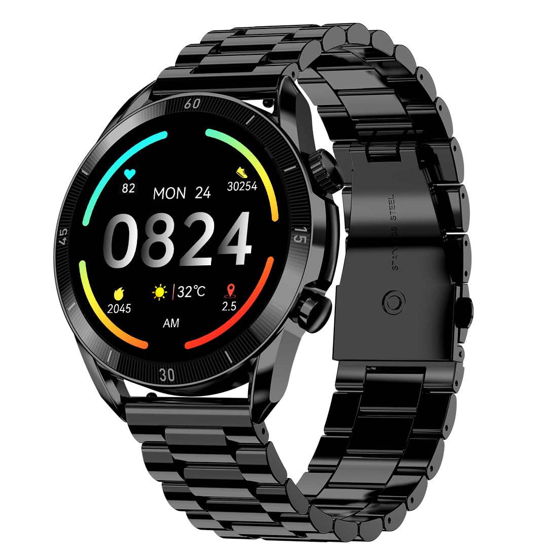 Fire-Boltt Legacy Luxury Smartwatch | 1.43" AMOLED Display with Always On | Bluetooth Calling & Voice Assistant | IP68 Water Resistant | Health & Fitness Tracker with 110+ Sports Modes (Black SS)-image-3