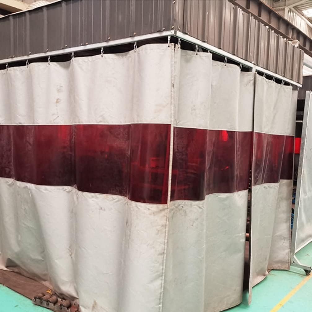 Welding Curtain Glass Fiber Welding Blanket with Transparent Window Welding Protection Welding Blanket Welding Blanket Insulation Fireproof Cover(Size:W4xH2.5m,Color:Gray)