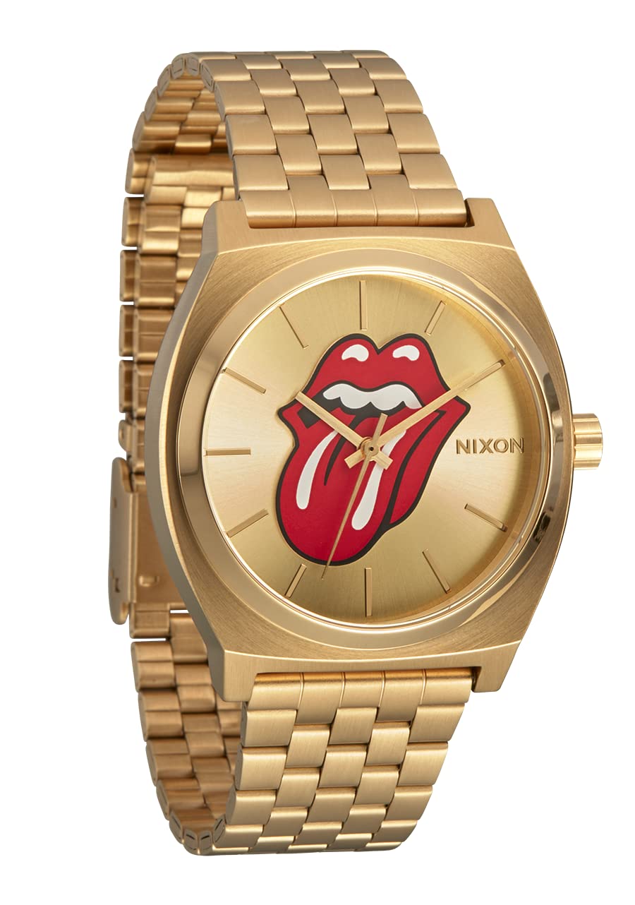 NIXONx Rolling Stones Time Teller A1356-100m Water Resistant Men's Analog Fashion Watch (37mm Watch Face, 19.5mm-18mm Stainless Steel Band)