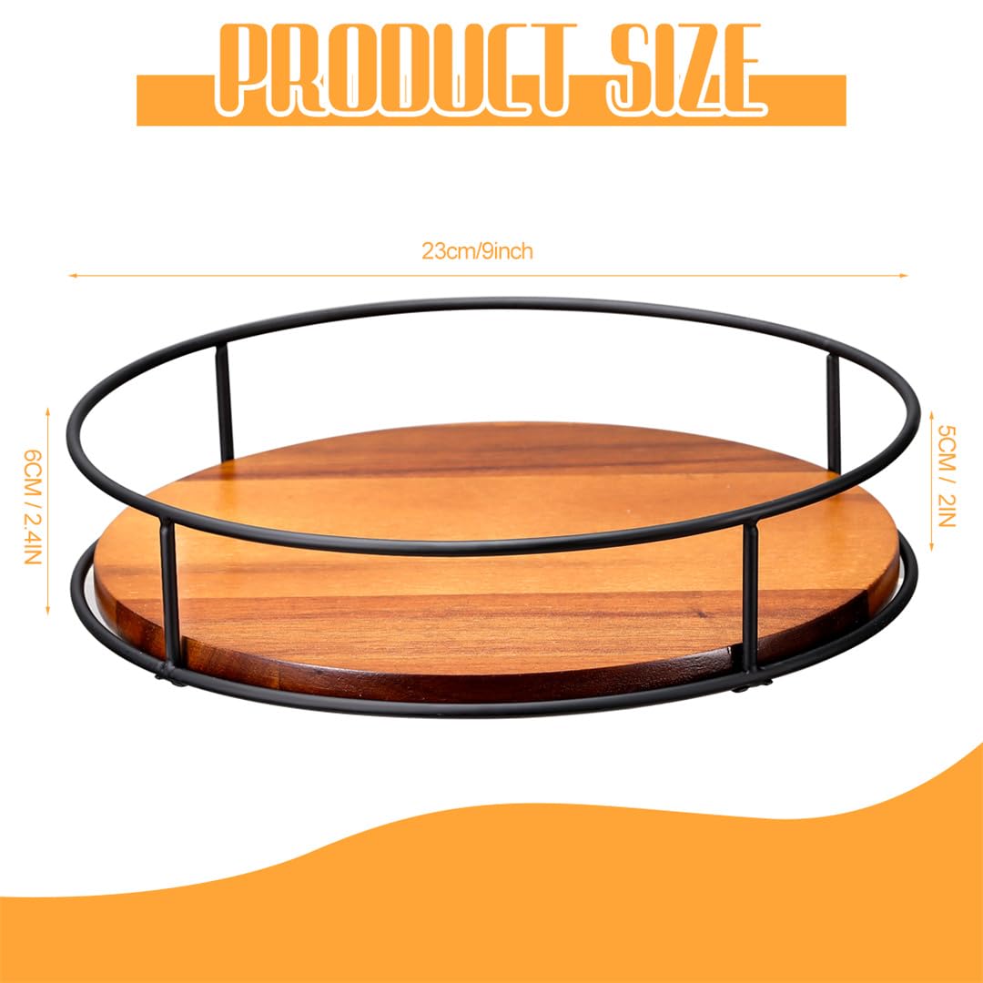 Gramofon Lazy Susan 360°, antypoślizgowy drewniany organizer do przechowywania do kuchni i łazienki, obrotowy stojak na przyprawy, spiżarnia i półka do szafki dla łatwego dostępu i przechowywania bez