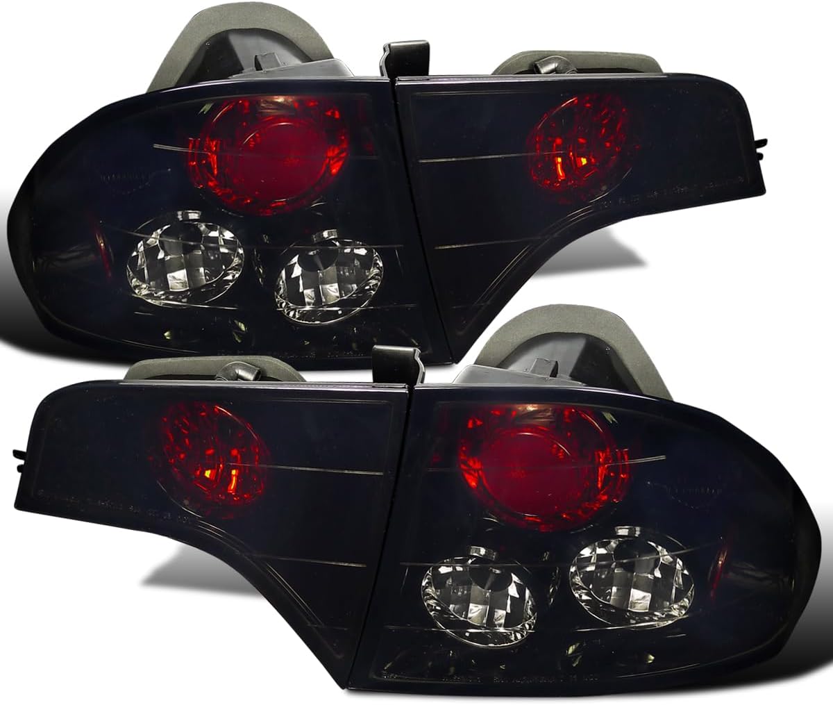 Ronnin - Fits 2006-2011 Honda Civic Sedan 4 Door Factory Replacement Tail Lights Assembly Pair | Black Smoke