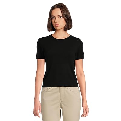 Vince Wool Cashmere Blend Short Sleeve Sweater Women