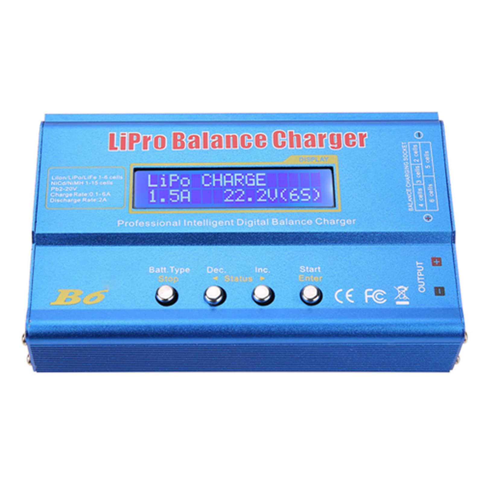Fafeicy B6 80W Digital LCD Balance Cargador de Carga Adecuado para Batería LLiPo NiMH RC(Without Plug), Cargador de Batería
