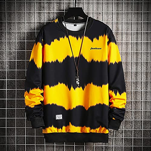 Ymosrh Mens Trendy Hoodie Men's New Stripe Autumn Blouse Casual Fashion Long Sleeve Top Shirt Pullover Hoodie2