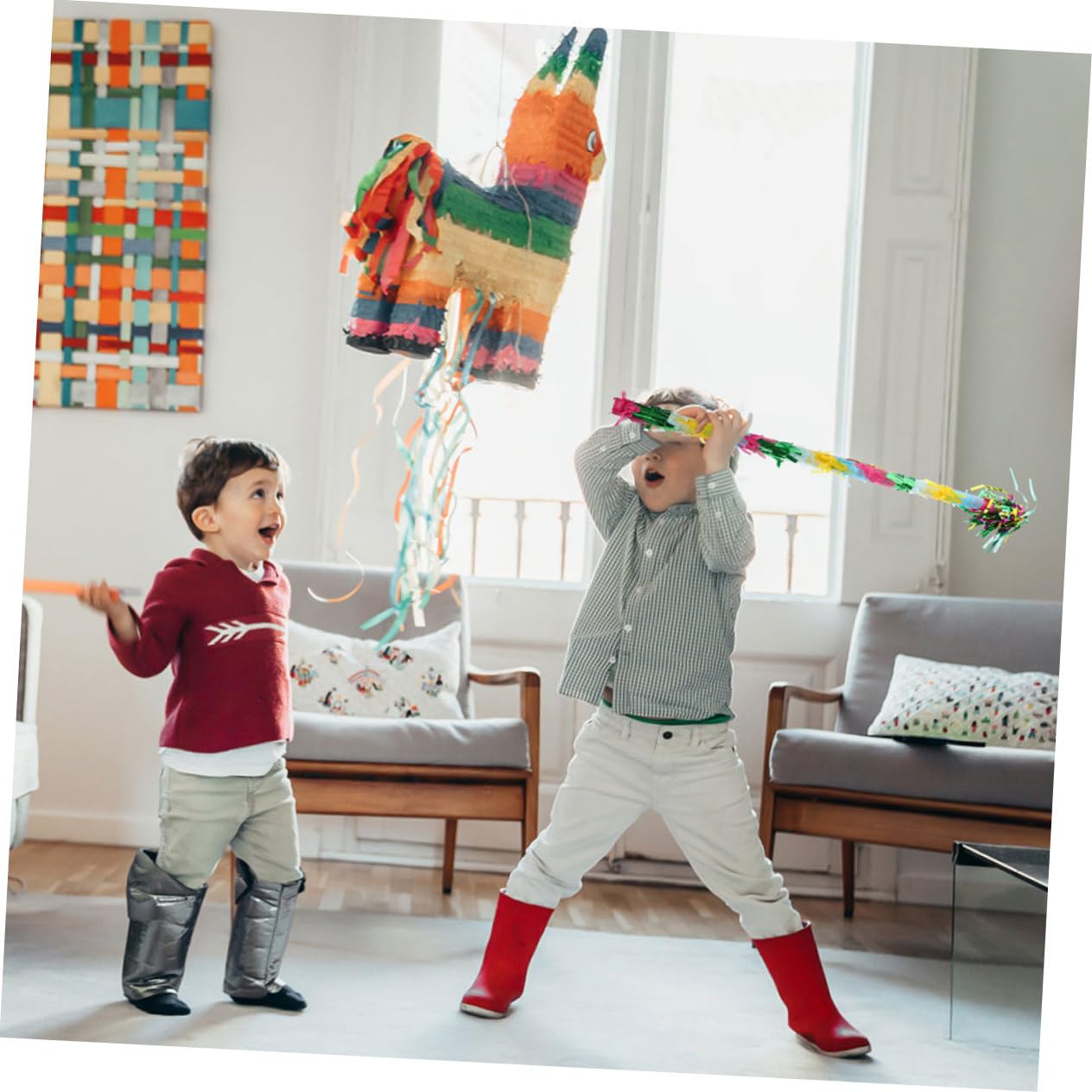Pinata Dinosauro Festiva Bastone per Compleanni e Feste Carta Riciclabile