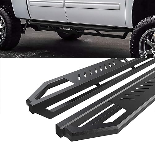 Miniatura 4 de HD Ridez Armadura híbrida de acero compatible con Chevy Silverado GMC Sierra 1500 2500 3500 2001-2006 Crew Cab y Classic 07 (barras laterales de