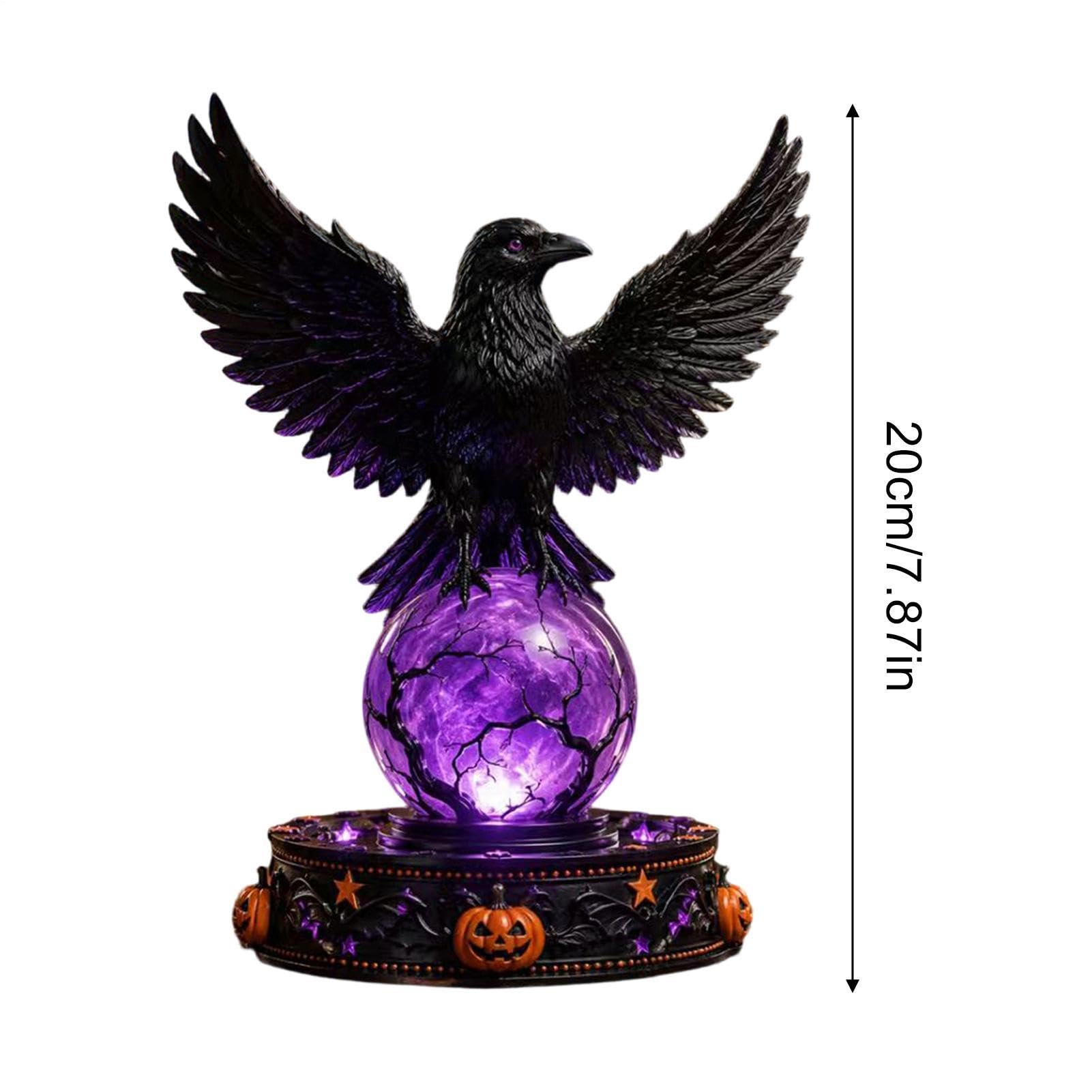 di Halloween Decor gotico corvo fantasma estetico piccole figurine | Lampada da tavolo per Halloween Nightlight per la casa soggiorno casa stregata scrivania tavolo camino autunno festa vacanza