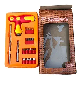 Gadariya King 21 pcs T Shape Screwdriver Set Batch Head Ratchet Pawl Socket Spanner Hand Tools