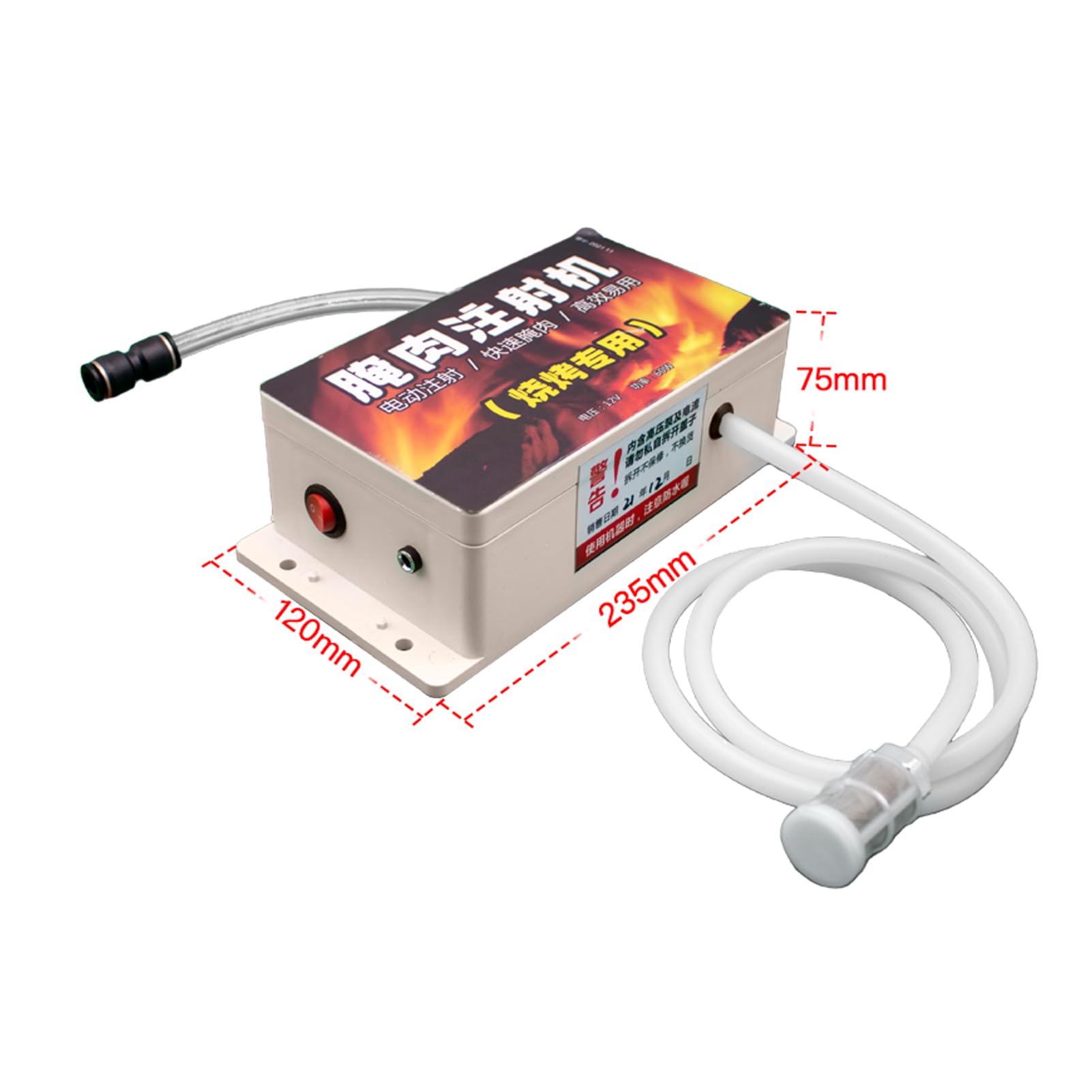 iDili AC 100-240V Electric Saline Injection Pump Meat Pickling Machine Saline Syringe Pump Electric Injector Household Meat Processor (Single Gun)