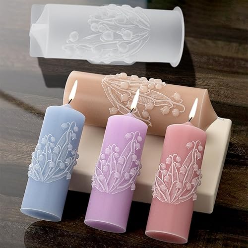 Miniatura 5 de 2 moldes de silicona para velas, cilindros con flores, moldes de resina de silicona de cristal para fundición de resina epoxi UV, manualidades,