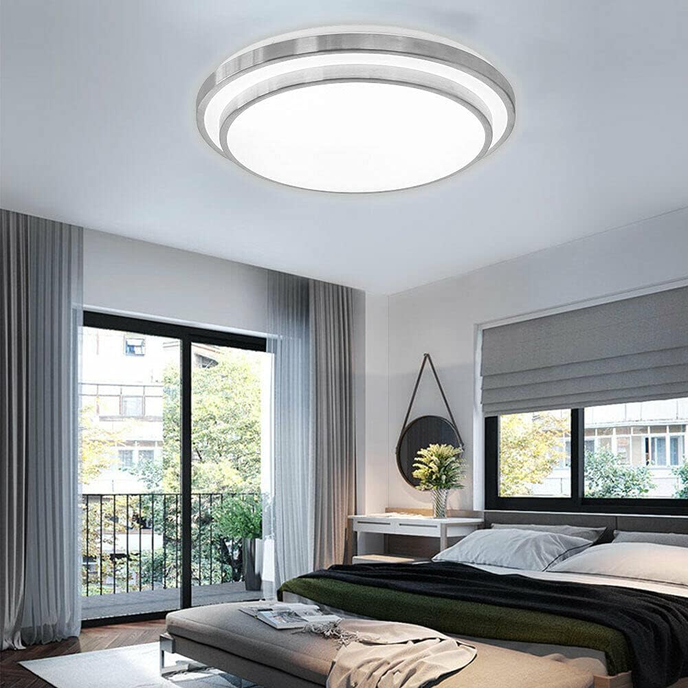 TBVECHI Dimmable LED Flush Mount Ceiling Light 20" Round for Bedroom Living Room with Remote Control Adjustable Color 48W