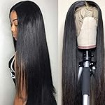 Subella 13x5 Lace Front Wigs Human Hair Pre Plucked with Baby Hair Bleached Knots 12A 180% Density Brazilian Straight Lace Frontal Wigs for Black Women (16inch)