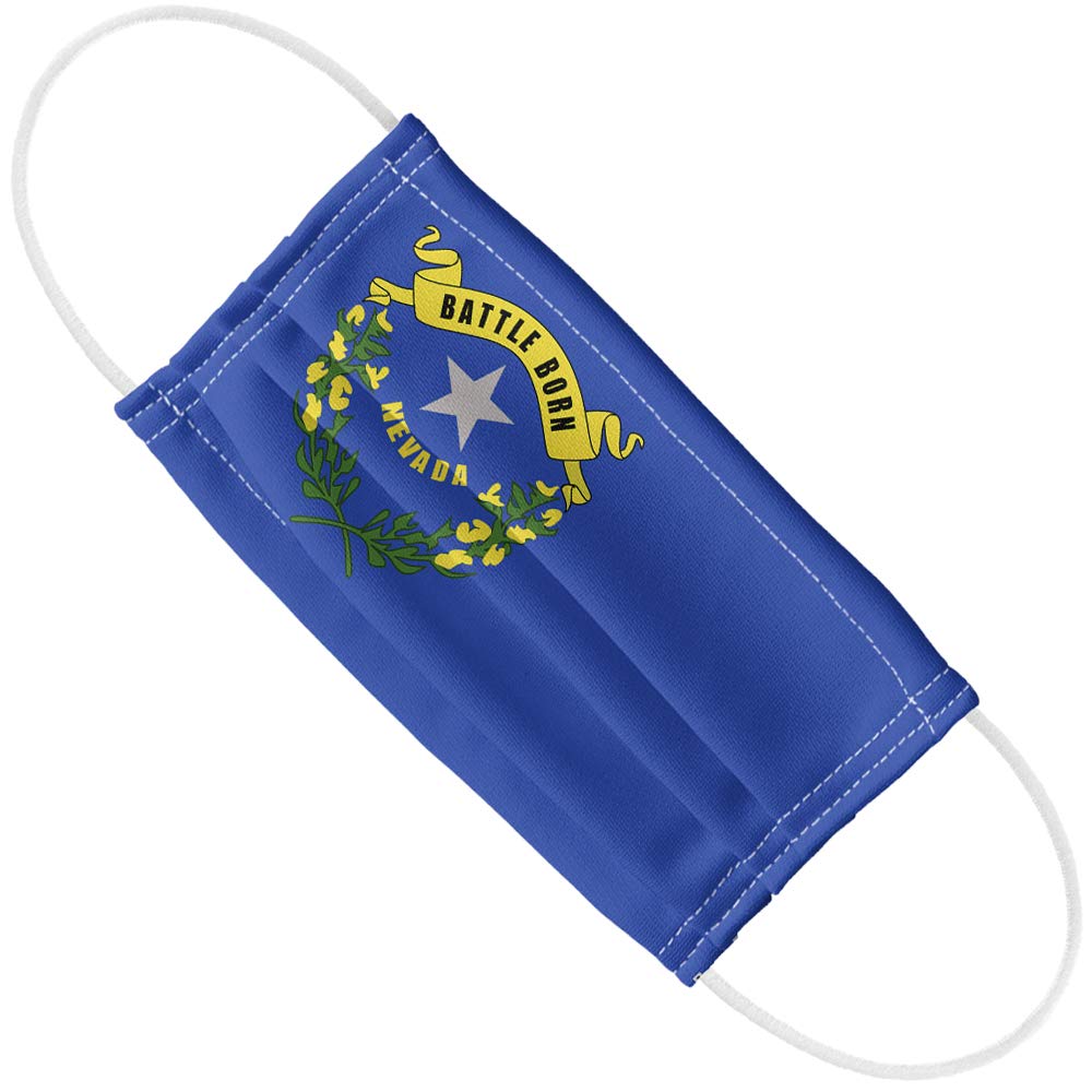 Nevada Flag 1-Ply Reusable Face Mask Covering with Adjustable Nose Wire, Unisex