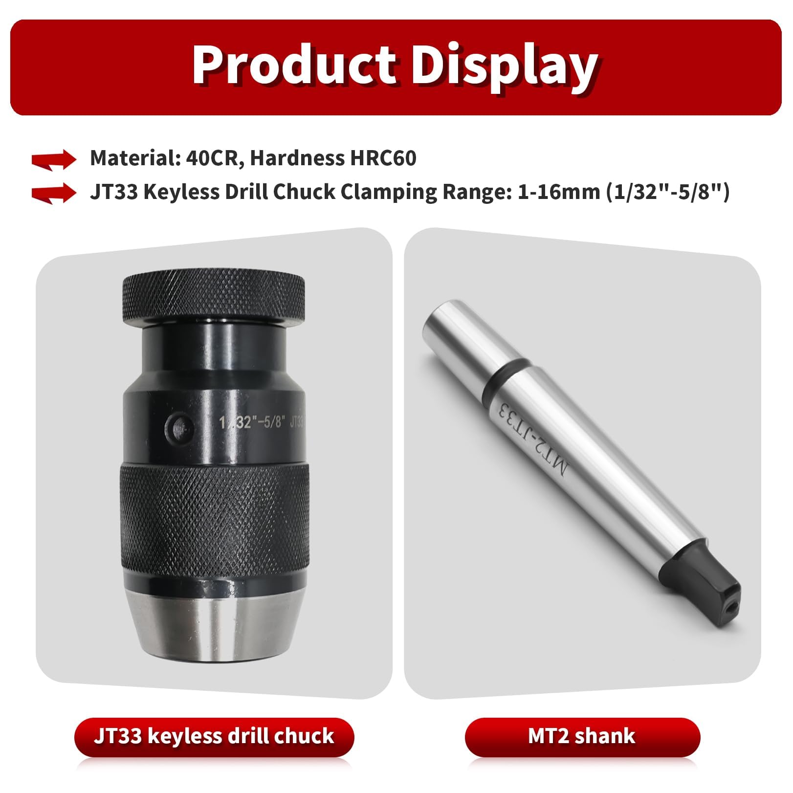Nakkaa Drill Chuck - MT2 Shank 1/32"-5/8" -6