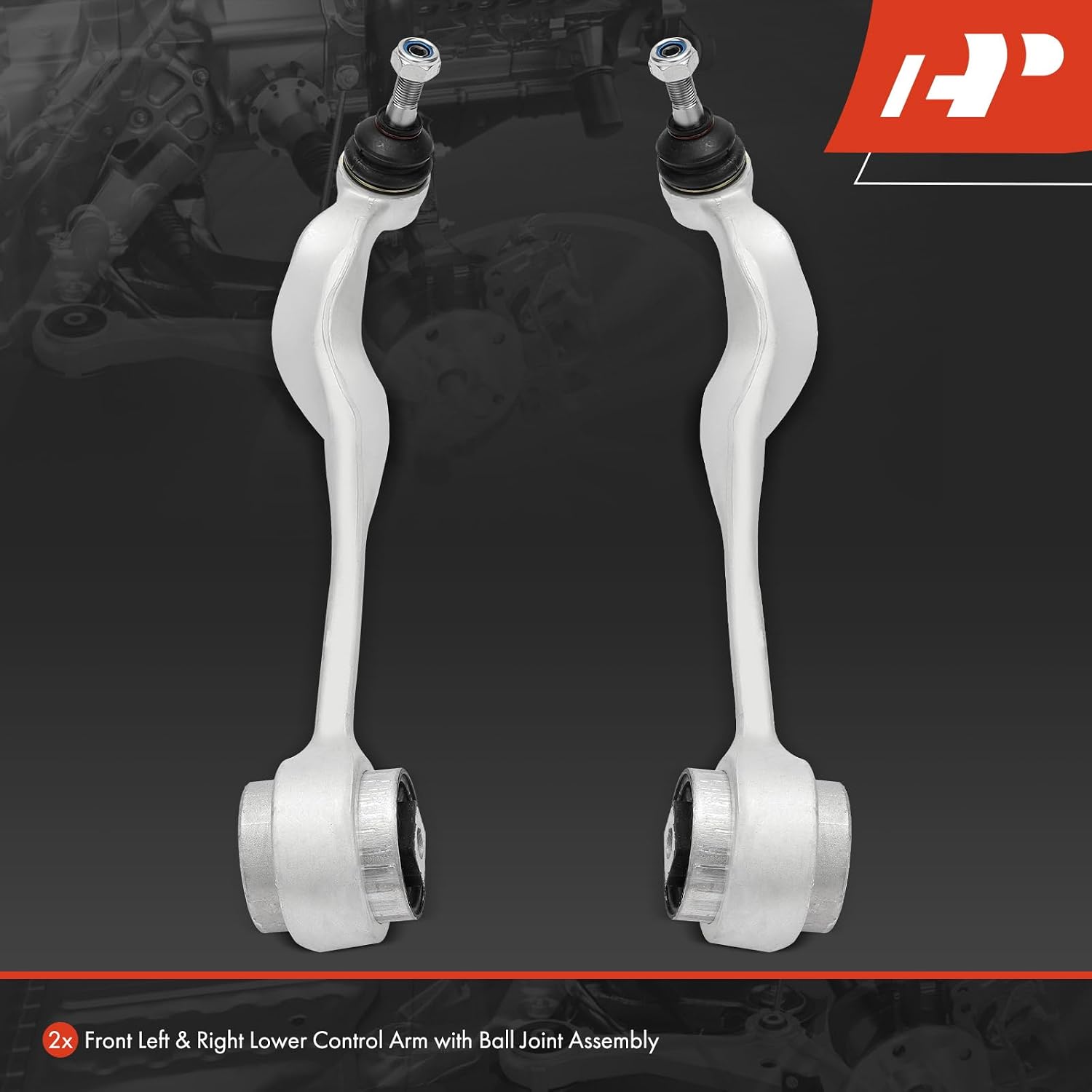 A-Premium 2 x Front Forward Lower Control Arm, with Ball Joint and Bushing, Compatible with BMW E39 Series - 525i 2001-2003, 530i 2001-2003, 528i 1997-2000, Z8 2000-2003