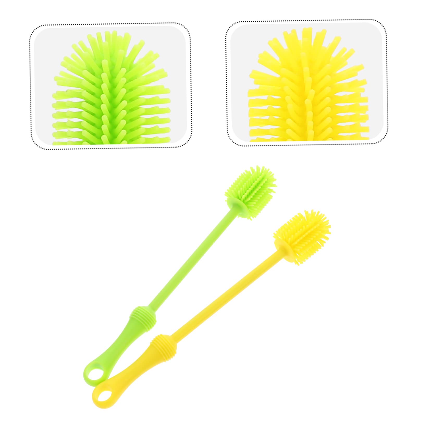 Abaodam 6piezas Cepillo De Limpieza para Biberones De Mango para Botellas De Agua Biberones y Utensilios De Cocina Color Verde y
