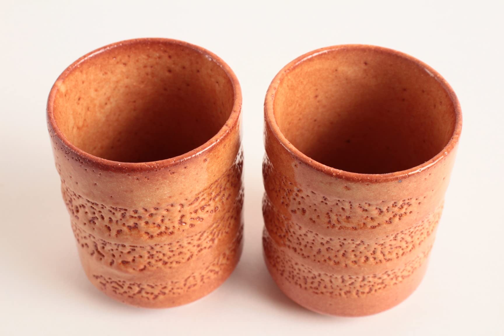 Mino Ware Yunomi Chawan Teetasse, japanische Keramik, kurz, klein, hergestellt in Japan (Japan Import) (Akashino Orange) SZY104