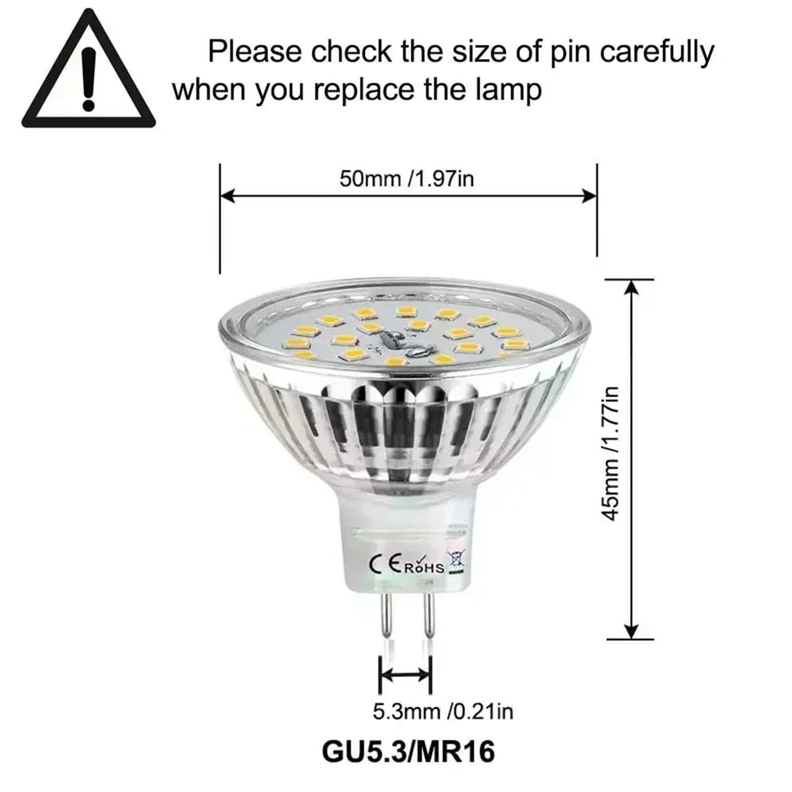 Żarówka LED MR16 6W ciepła/zimna biel, zamiennik GU5.3, żarówka halogenowa 40W, prąd zmienny/stały, 12V, 480lm, wiązka światła 120 stopni(Cold white)